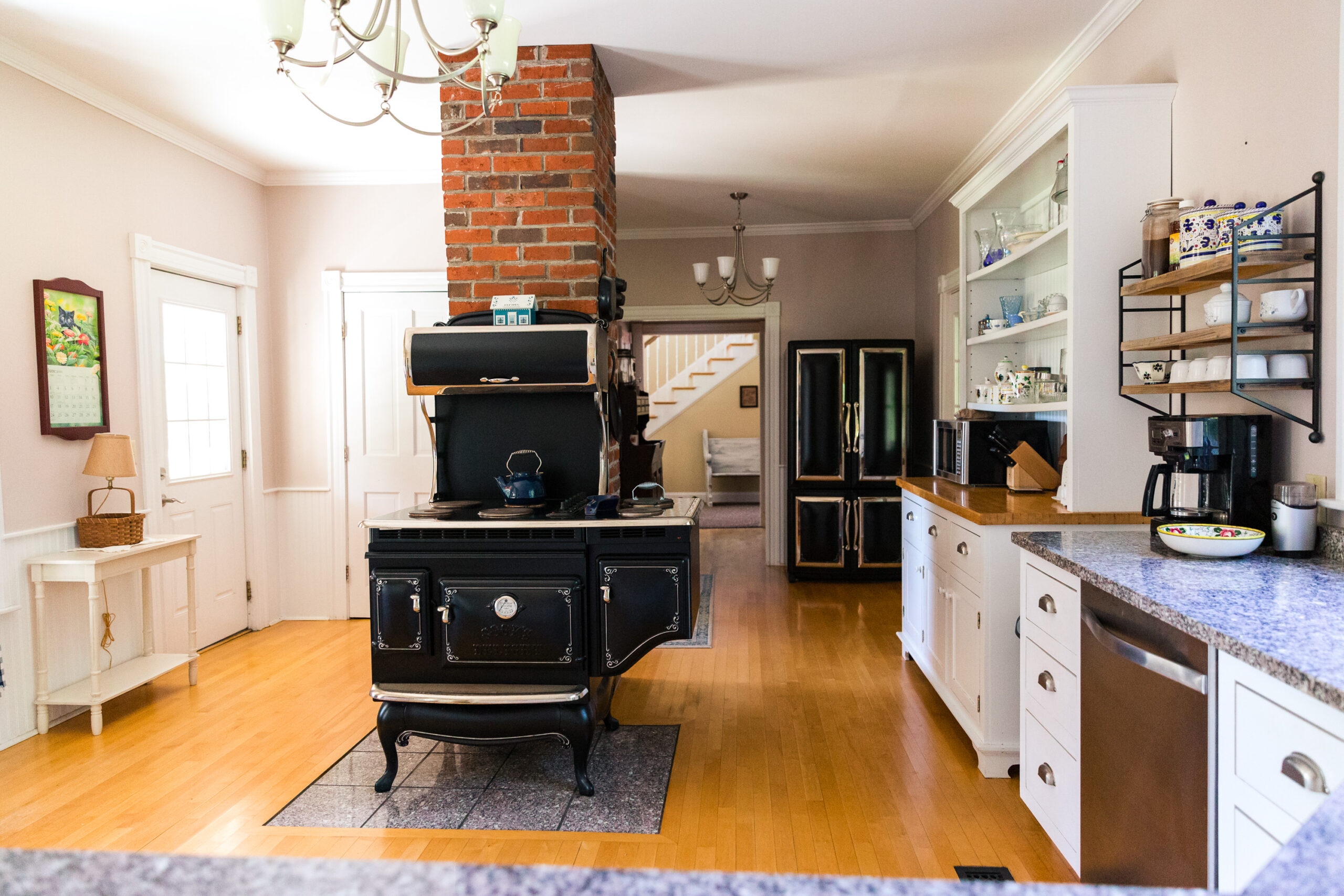 Kitchen inside the country farmhouse at Meadow Ridge Farm.
